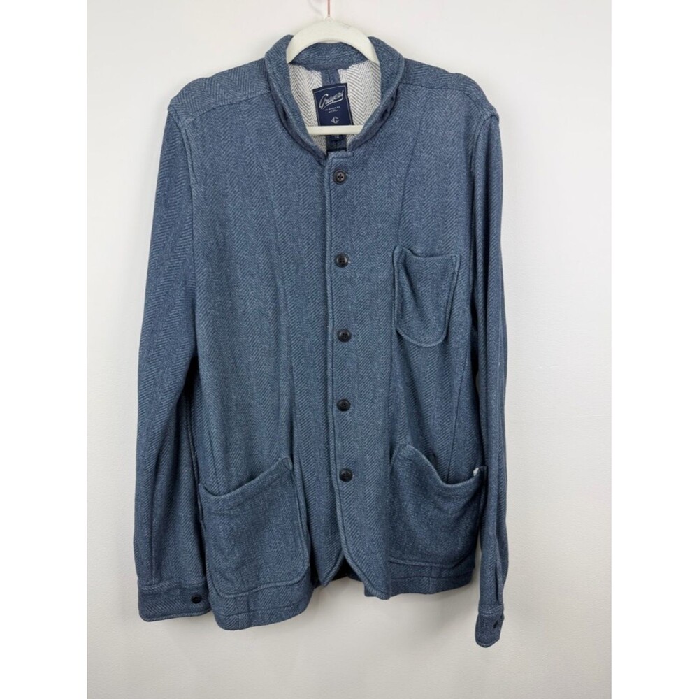 Grayers Men's Swacket Blue Knit Sweater Jacket